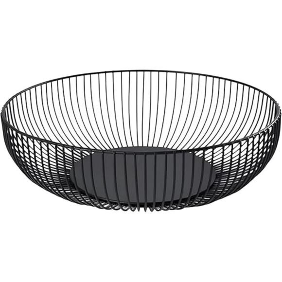 Metal Wire Countertop Fruit Basket Bowl - Black Fruit Bowl for Kitchen Counter - Picture 7 of 7